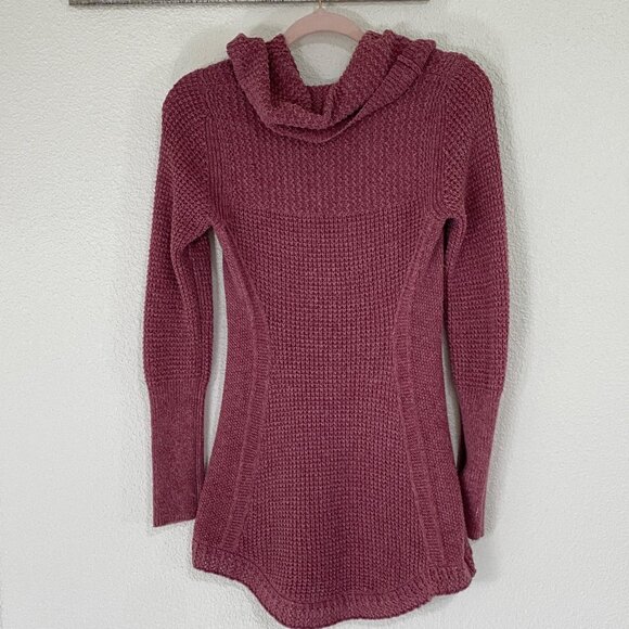 Angel of the North Anthro Cowl Neck Sweater Womens XS Pink Chunky Knit - Picture 15 of 16